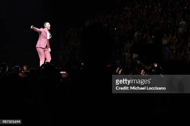 Sam Smith performs at Madison Square Garden on June 29, 2018 in New York City.