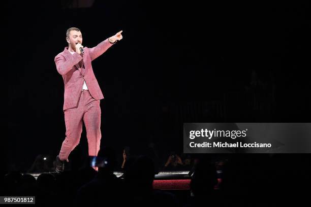 Sam Smith performs at Madison Square Garden on June 29, 2018 in New York City.