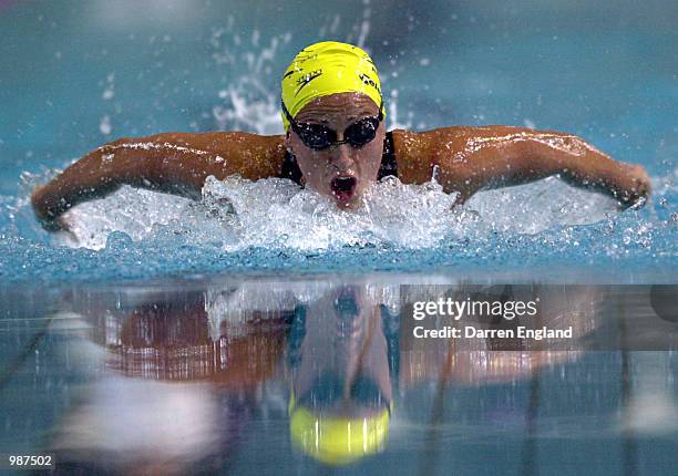 Hayley Lewis of Australia in action during the women's 400 metre individual medley final at the Telstra Grand Prix Swimming series held at the...