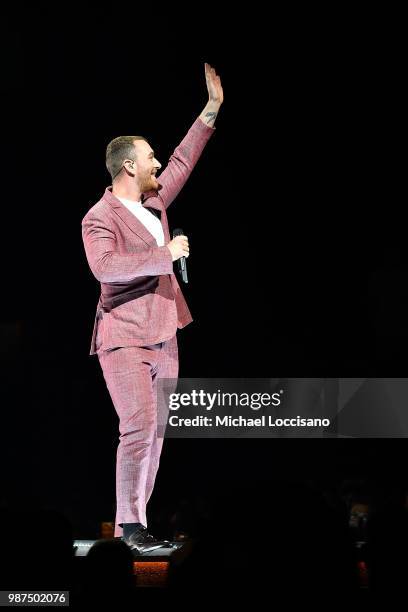 Sam Smith performs at Madison Square Garden on June 29, 2018 in New York City.