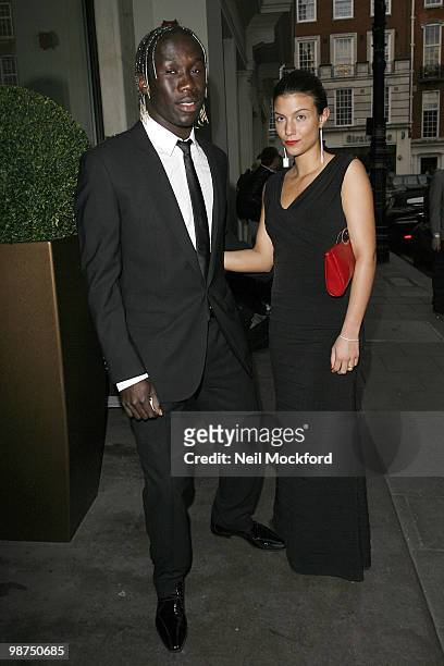 Bacary Sagna Arriving for The Sunset Boulevard Fundraiser held at The Mayfair Hotel on April 29, 2010 in London, England.