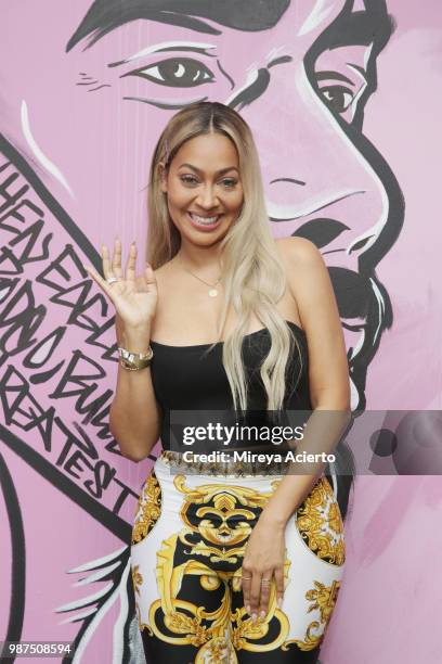 Actress La La Anthony attends the performance "HerO: A Work in Progress" with Omari Hardwick at The Billie Holiday Theater on June 29, 2018 in...