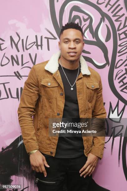 Actor Rotimi Akinosho attends the performance "HerO: A Work in Progress" with Omari Hardwick at The Billie Holiday Theater on June 29, 2018 in...