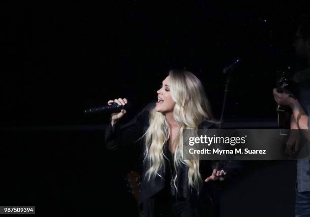 Carrie Underwood performs at The Hard Rock Live venue at the Opening Weekend at Hard Rock Hotel & Casino Atlantic City on June 28, 2018 in Atlantic...