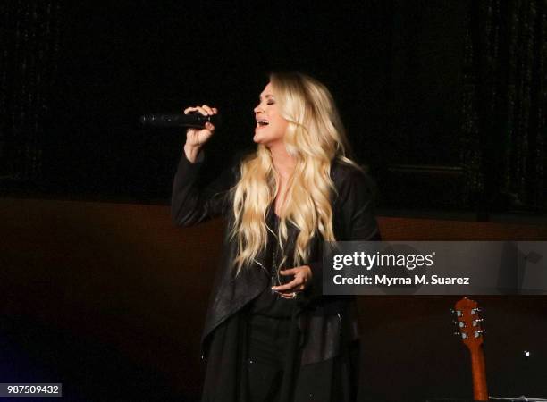 Carrie Underwood performs at The Hard Rock Live venue at the Opening Weekend at Hard Rock Hotel & Casino Atlantic City on June 28, 2018 in Atlantic...