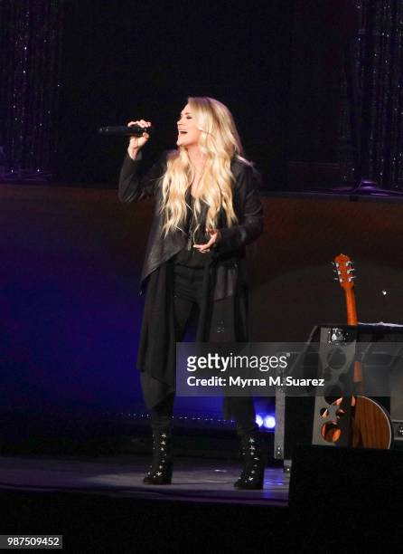 Carrie Underwood performs at The Hard Rock Live venue at the Opening Weekend at Hard Rock Hotel & Casino Atlantic City on June 28, 2018 in Atlantic...