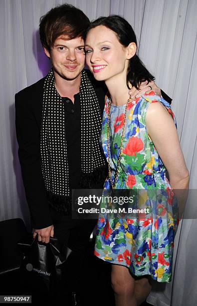 Richard Jones and Sophie Ellis Bextor attend the Sunglass Hut flagship store opening party at Sunglass Hut on April 29, 2010 in London, England.