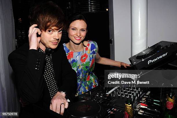 Sophie Ellis Bextor and Richard Jones attend the Sunglass Hut flagship store opening party at Sunglass Hut on April 29, 2010 in London, England.