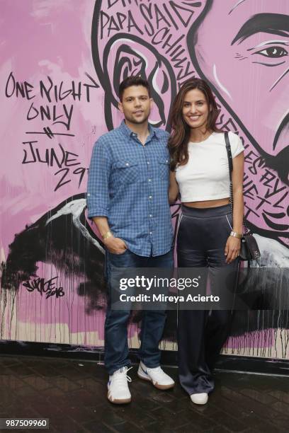 Actor Jerry Ferrara and Breanne Racano attend the performance "HerO: A Work in Progress" with Omari Hardwick at The Billie Holiday Theater on June...