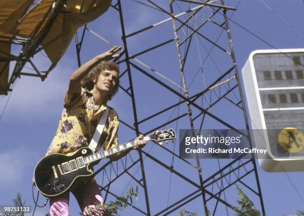 Peter Frampton performs live at The Oakland Coliseum in 1977 in Oakland, California.