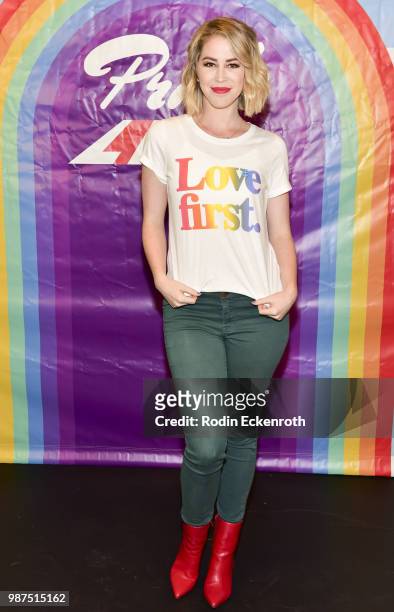 Kelsey Darragh arrives at "Live Telethon" with three-hour variety show "Pride Live" on GLAAD YouTube at YouTube Space LA on June 29, 2018 in Los...