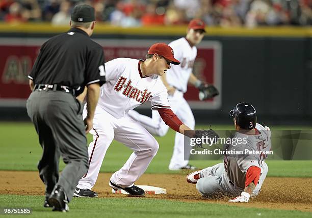 Infielder Kelly Johnson of the Arizona Diamondbacks in action against the St. Louis Cardinals during the Major League Baseball game at Chase Field on...