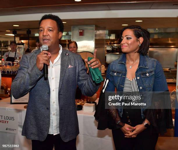 Pedro and Carolina Martinez attend the Pedro Martinez Charity Feast With 45 at Fenway Park on June 29, 2018 in Boston, Massachusetts.