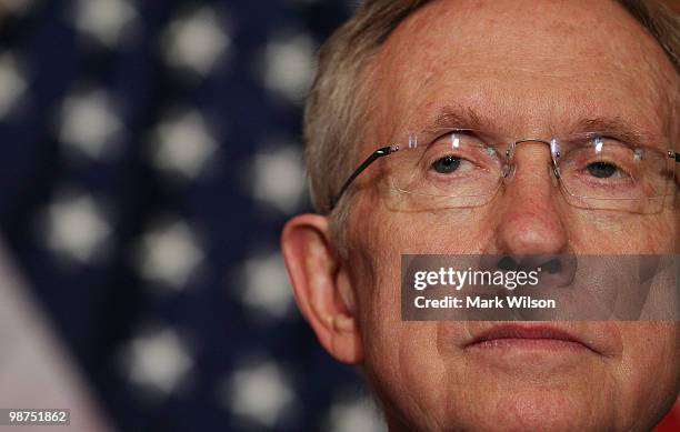 Senate Majority Leader Harry Reid , participates in a news conference on immigration at the Capitol on April 29, 2010 in Washington, DC. The Senate...