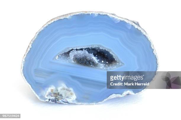 blue agate geode - chalcedony stock pictures, royalty-free photos & images