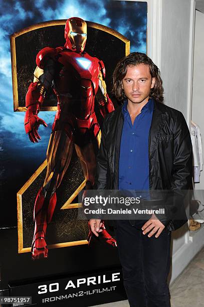 Manuele Malenotti, owner of Belstaff attends a cocktail party for the premiere of 'Iron Man 2' at the Belstaff flagship store on April 29, 2010 in...