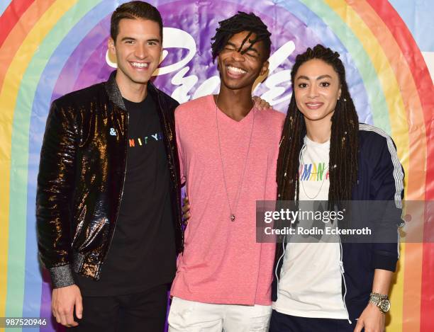 Raymond Braun, Kingsley, Ambers Closet arrive at "Live Telethon" with three-hour variety show "Pride Live" on GLAAD YouTube at YouTube Space LA on...