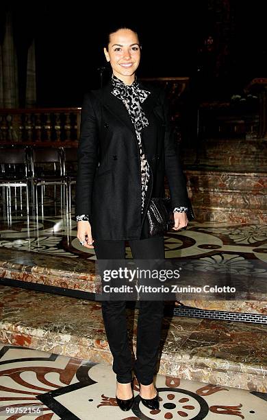 Laura Barriales poses inside the Duomo on April 29, 2010 in Milan, Italy.