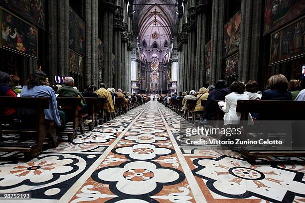 Atmosphere during 'I Promessi Sposi' Reading held at the Duomo of Milan on April 29, 2010 in Milan, Italy.