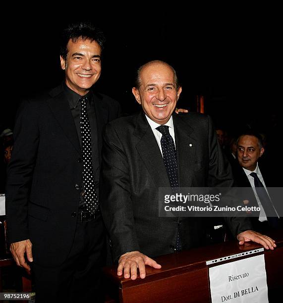 Marcello Cirillo and Giancarlo Magalli attend 'I Promessi Sposi' Reading held at the Duomo of Milan on April 29, 2010 in Milan, Italy.