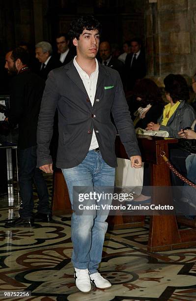 Renzo Bossi attends 'I Promessi Sposi' Reading held at the Duomo of Milan on April 29, 2010 in Milan, Italy.