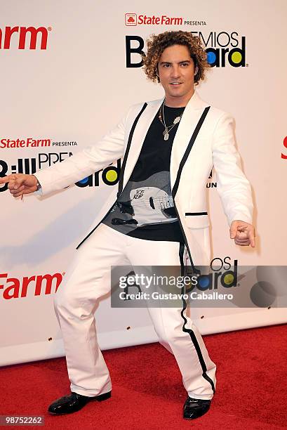 Singer David Bisbal attends the 2010 Billboard Latin Music Awards at Coliseo de Puerto Rico José Miguel Agrelot on April 29, 2010 in San Juan, Puerto...