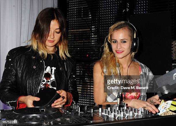 Emma Chitty and Alice Dellal attend the Sunglass Hut flagship store opening party at Sunglass Hut on April 29, 2010 in London, England.