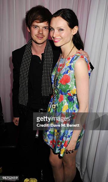 Richard Jones and Sophie Ellis Bextor attend the Sunglass Hut flagship store opening party at Sunglass Hut on April 29, 2010 in London, England.