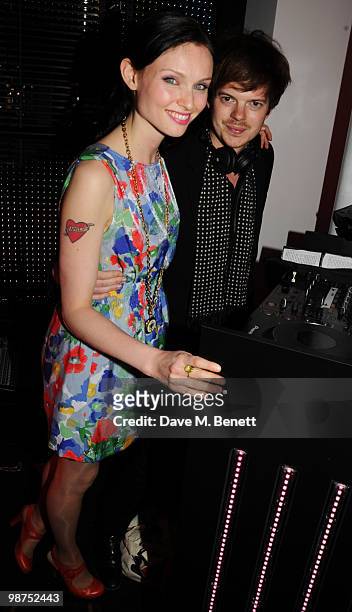 Sophie Ellis Bextor and Richard Jones attend the Sunglass Hut flagship store opening party at Sunglass Hut on April 29, 2010 in London, England.