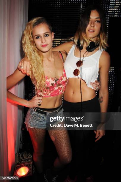 Alice Dellal and Emma Chitty attend the Sunglass Hut flagship store opening party at Sunglass Hut on April 29, 2010 in London, England.