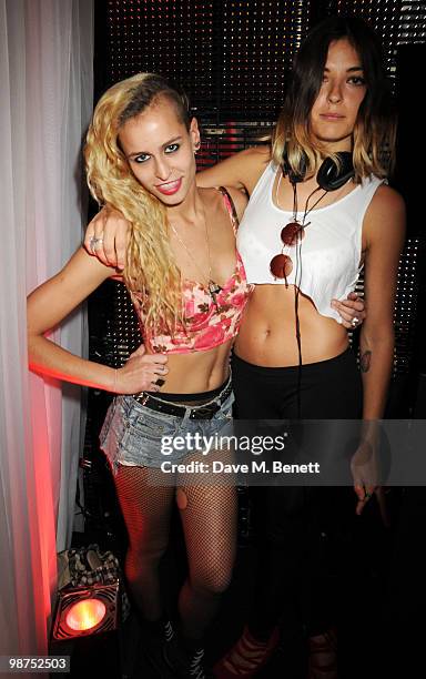 Alice Dellal and Emma Chitty attend the Sunglass Hut flagship store opening party at Sunglass Hut on April 29, 2010 in London, England.