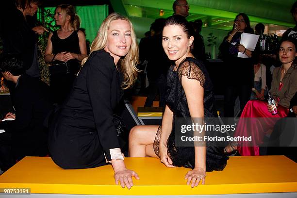 Model Tatjana Patitz and actress Sadie Frost attend the 'smart fortwo electric drive' presentation at the 'smart urban stage 2010' opening on April...