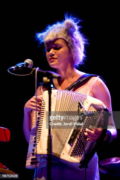 Maia Vidal of Your Kid Sister performs on stage at Sala Apolo on April 29, 2010 in Barcelona, Spain.