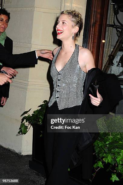 Actress Melanie Laurent attends the Ralph Lauren Dinner To Celebrate Flagship Opening at Ralph Lauren St Germain Store on April 14, 2010 in Paris,...