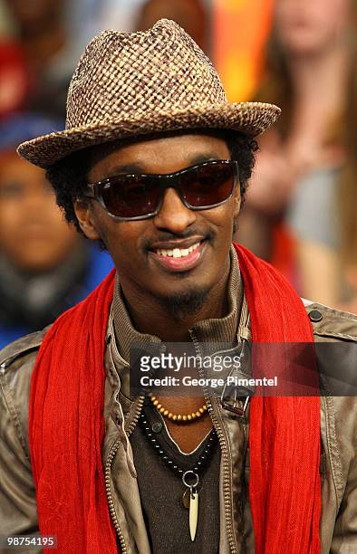 Singer K'naan visits MuchOnDemand at the MuchMusic HQ on April 29, 2010 in Toronto, Canada.
