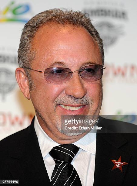 Emilio Estefan Jr. Attends the Las Vegas Walk of Stars dedication ceremony for him and his wife Gloria Estefan at the Crown Nightclub at the Rio...