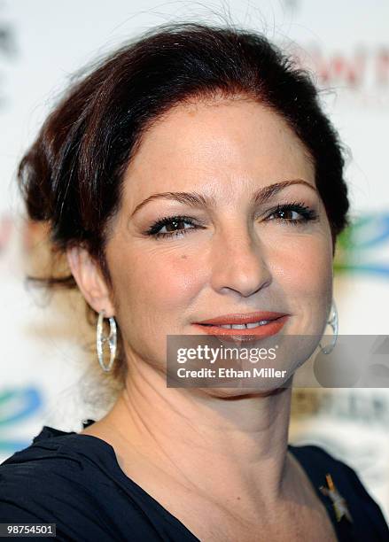 Singer Gloria Estefan attends the Las Vegas Walk of Stars dedication ceremony for her and her husband, Emilio Estefan Jr. At the Crown Nightclub at...