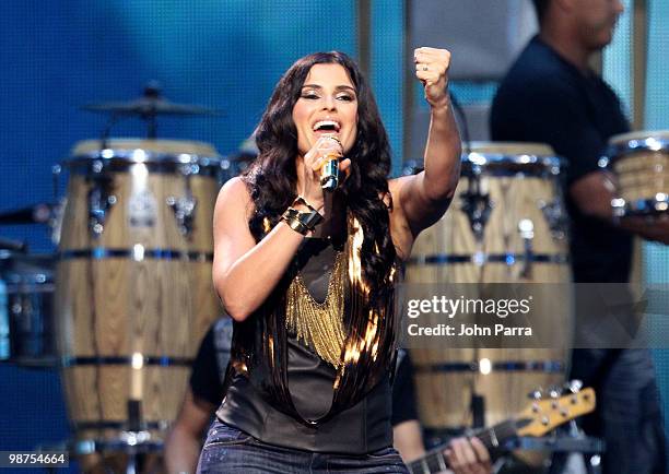 Singer Nelly Furtado performs onstage at the 2010 Billboard Latin Music Awards at Coliseo de Puerto Rico José Miguel Agrelot on April 29, 2010 in San...