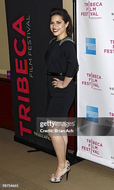 Actress America Ferrera attends Awards Night during the 9th Annual Tribeca Film Festival at the W New York - Union Square on April 29, 2010 in New...