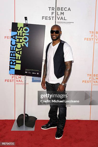 Model Tyson Beckford attends the Tribeca Teaches Premiere during the 2010 Tribeca Film Festival at the Tribeca Performing Arts Center on April 29,...