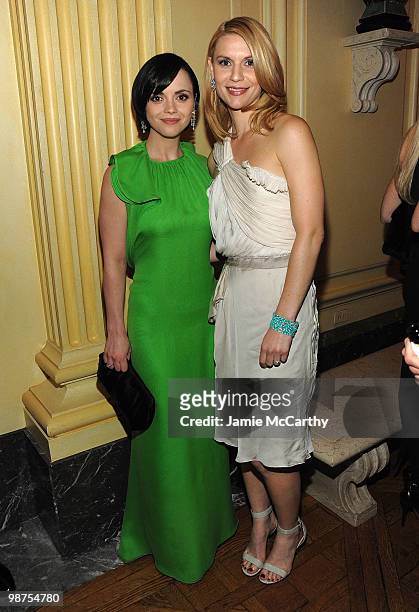 Christina Ricci and Claire Danes attend the star studded gala celebrating Chopard's 150 years of excellence at The Frick Collection on April 29, 2010...