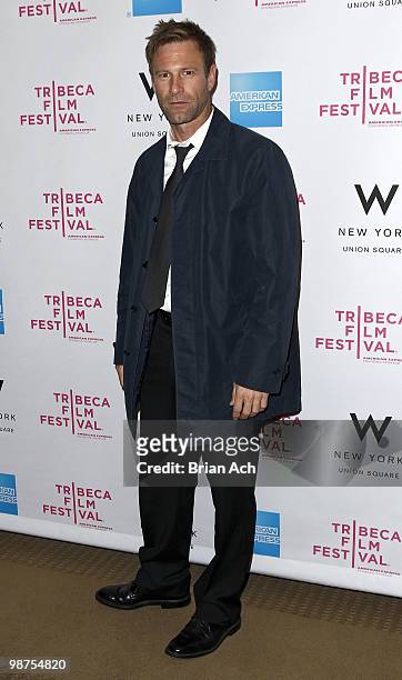 Actor Aaron Eckhart attends Awards Night during the 9th Annual Tribeca Film Festival at the W New York - Union Square on April 29, 2010 in New York...