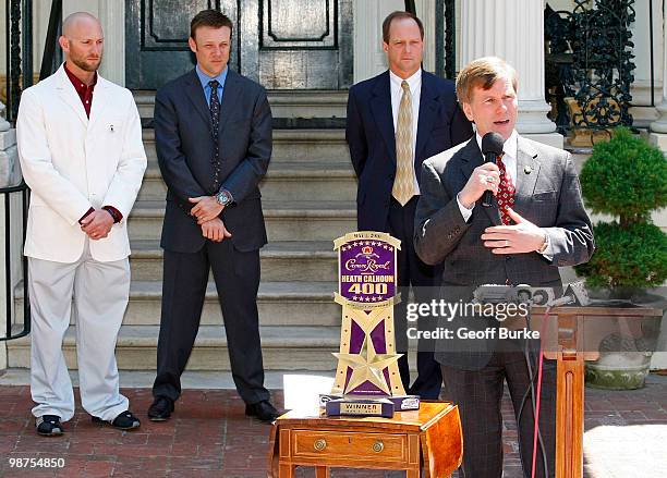 Heath Calhoun , winner of Crown Royal "Your Name Here" military program, NASCAR driver Matt Kenseth , and Doug Fritz , President, Richmond...