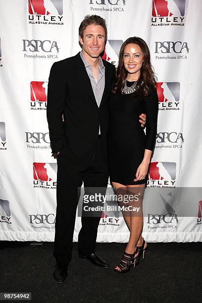 Philadelphia Phillies Chase Utley and his wife Jennifer Utley attend the 3rd Annual Utley All-Stars Animal Casino Night at The Electric Factory April...