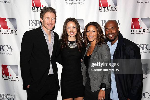 Philadelphia Phillies Chase Utley his wife Jennifer Utley, Jimmy Rollins and his wife Johari Rollins attend the 3rd Annual Utley All-Stars Animal...