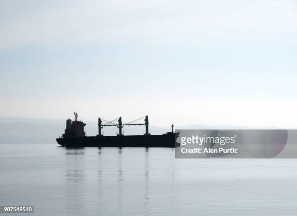 ship at calm - trawler net stock pictures, royalty-free photos & images