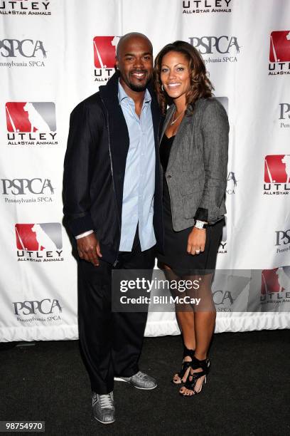 Philadelphia Phillies Jimmy Rollins and his wife Johari Rollins attend the 3rd Annual Utley All-Stars Animal Casino Night at The Electric Factory...