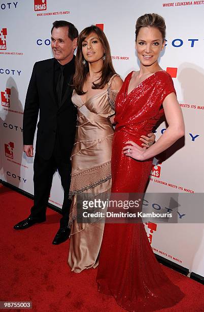 Of Coty Inc. Bernd Beetz,actress Eva Mendes and EVP DKMS Americas Katharina Harf attend DKMS' 4th Annual Gala: Linked Against Leukemia at Cipriani...