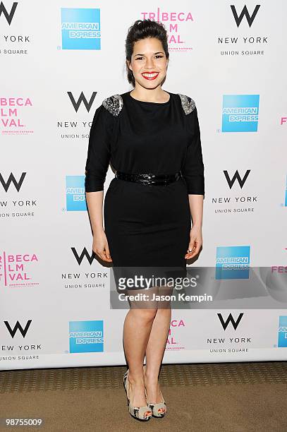 Actress America Ferrera attends the Awards Night Show & Party during the 2010 Tribeca Film Festival at the W New York - Union Square on April 29,...