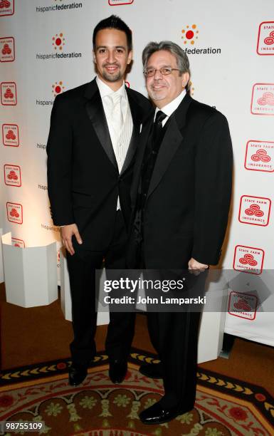 Lin-Manuel Miranda and Luis Miranda attend the 20th Anniversary of The Hispanic Federation Gala at the Waldorf Astoria - Grand Ballroom on April 29,...